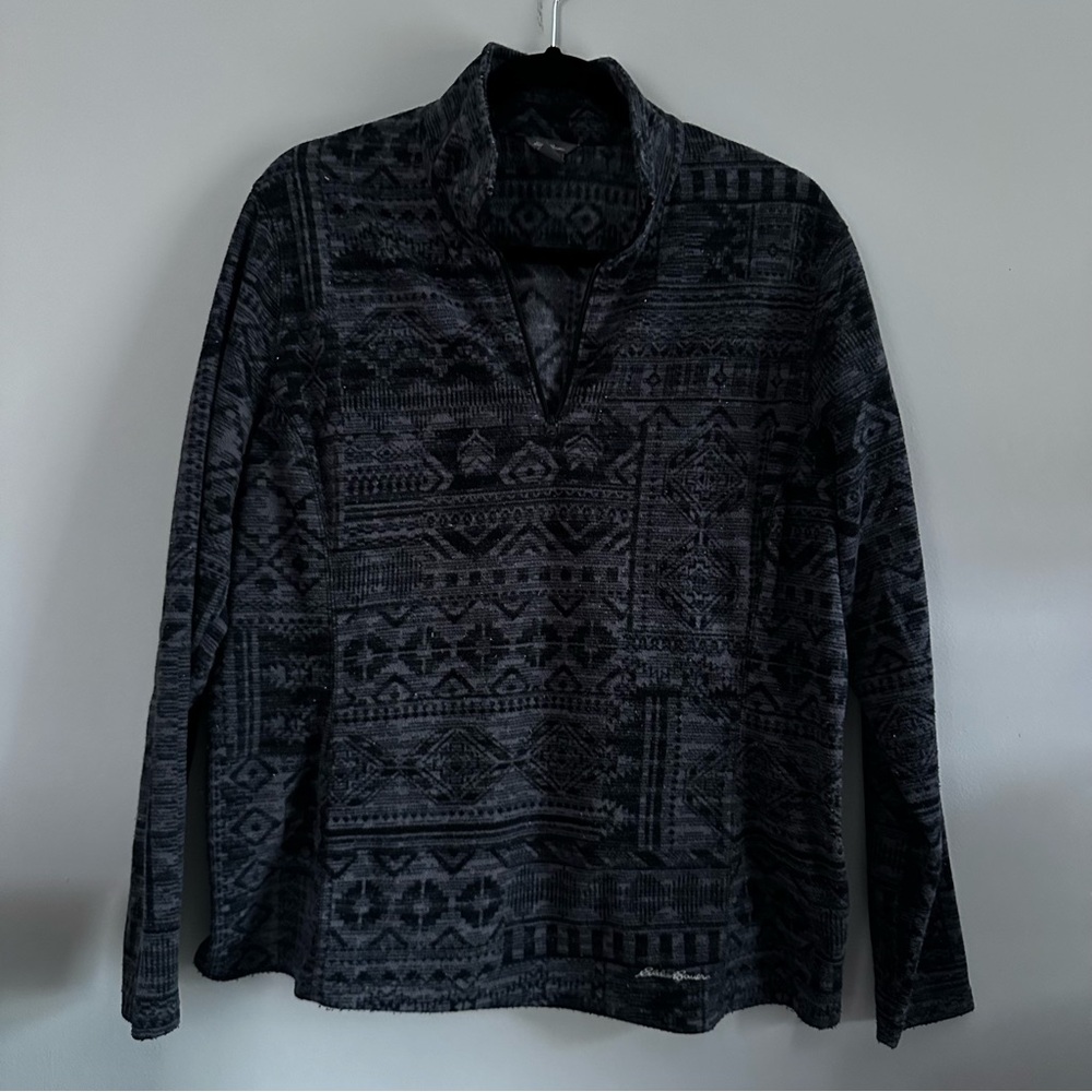 Eddie Bauer Charcoal Geometric Knit